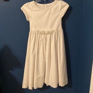 First Communion white cotton dress.